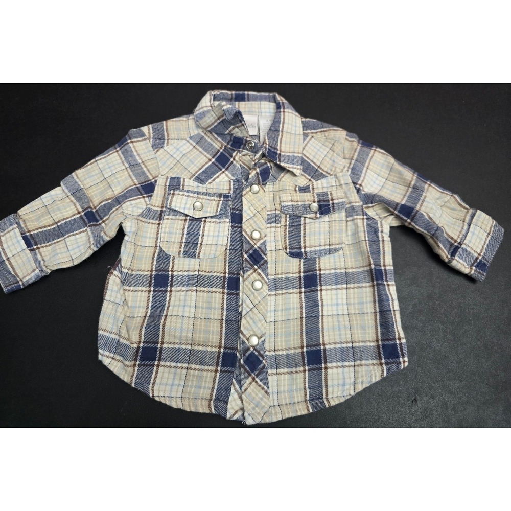 Koala Kids Boys Plaid Western Snap-Up Shirt – 3-6 Months